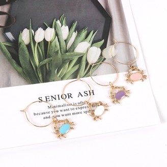 Cute Crab Wine Glass Charms