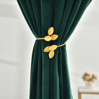 Three Leaves Design Metal Curtain Tieback