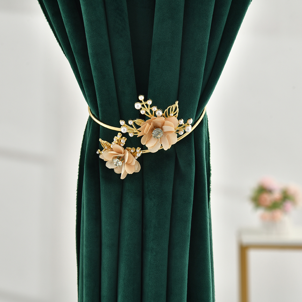 Double Flowers Design Curtain Buckle Clips