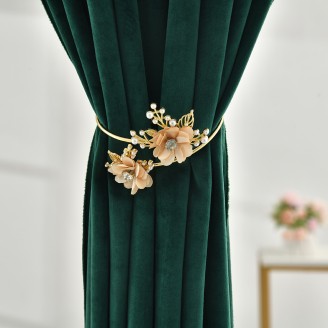 Double Flowers Design Curtain Buckle Clips