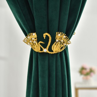 Two Swan Design Curtain Tiebacks Buckles