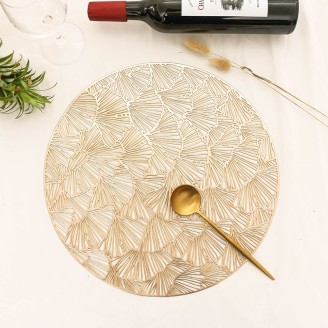 Ginkgo Biloba Leaf Round Placemat