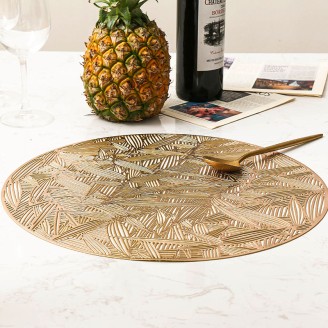 Round Bamboo Leaves Shape Placemat