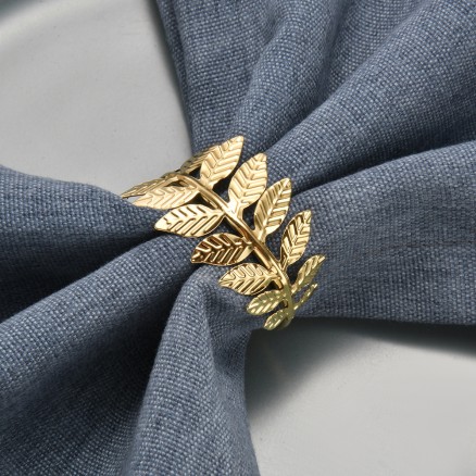 Gold Metal Leaf Napkin Ring