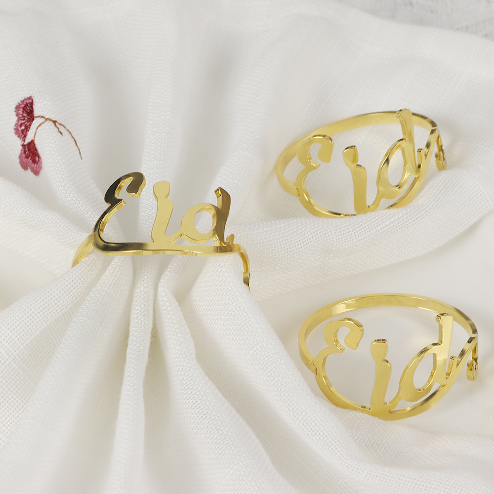 Chic Metal Eid Napkin Ring Holder