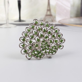 Rhinestone Peacock Design Napkin Ring