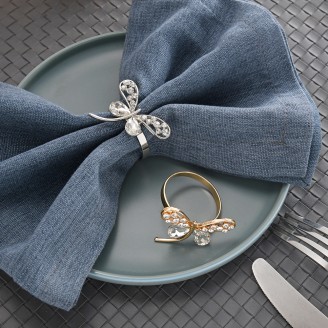 Elegant Dragonfly with Rhinestone Napkin Ring