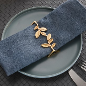 Thick Metal Leaves Design Napkin Ring