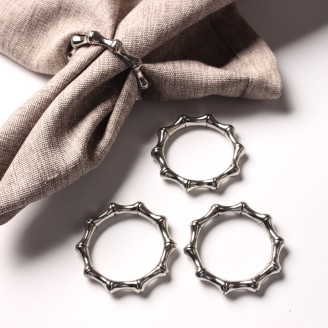 Silver Bamboo Joint Design Napkin Ring
