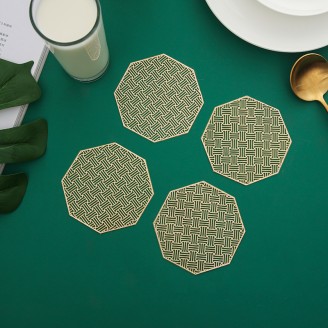 Gold Octagon Coaster for Table Decor