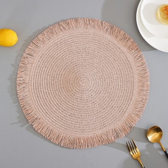Braided Placemat with Tassel for Home Party