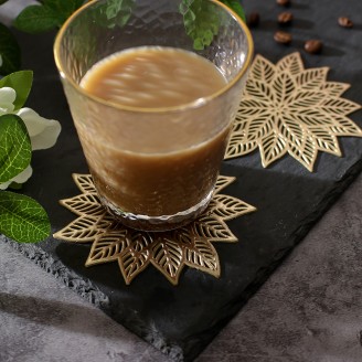 Gold Flower PVC Coaster