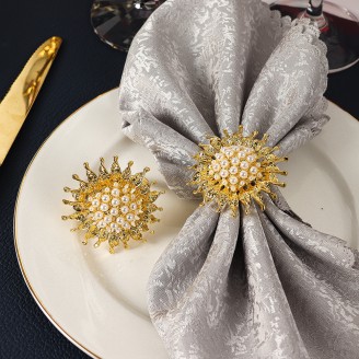 Gold Napkin Rings Buckles Metal Napkin Ring Holders for Table Decorations