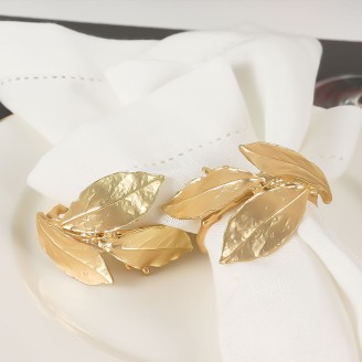 Matt Gold Leaf Shape Napkin Ring