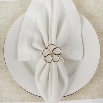 Chic Designed White  Flower Shape Napkin Ring 