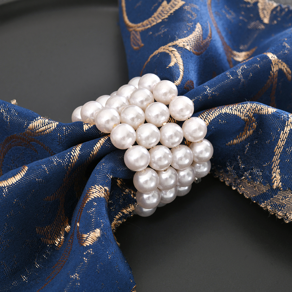 Overlapping White Pearl Napkin Rings