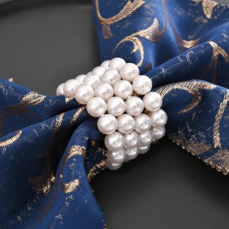 Overlapping White Pearl Napkin Rings
