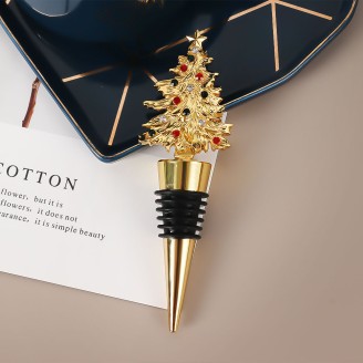 Gold Christmas tree Wine Stopper