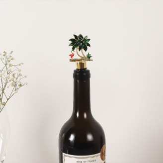 Creative Coconut Trees and Flamingos Wine Stopper
