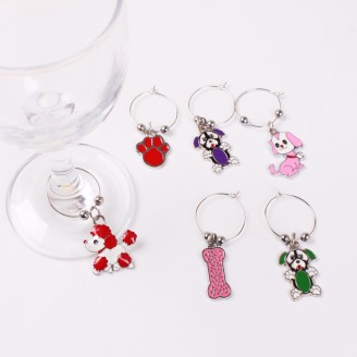 Lovely Puppy Wine Glass Ring