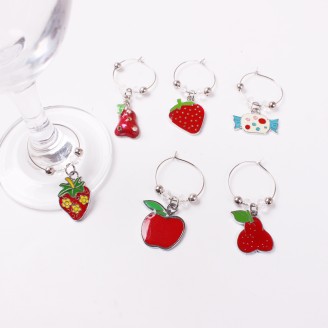 Fresh Color Fruits Wine Glass Charms
