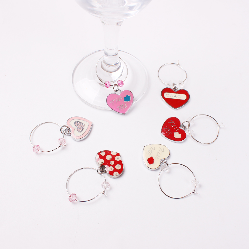 Lovely Heart Shape Wine Glass Charms