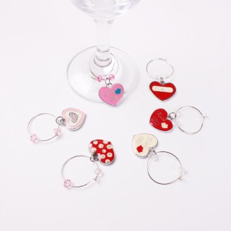 Lovely Heart Shape Wine Glass Charms