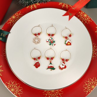 Creative Christmas Element Wine Glass Charms