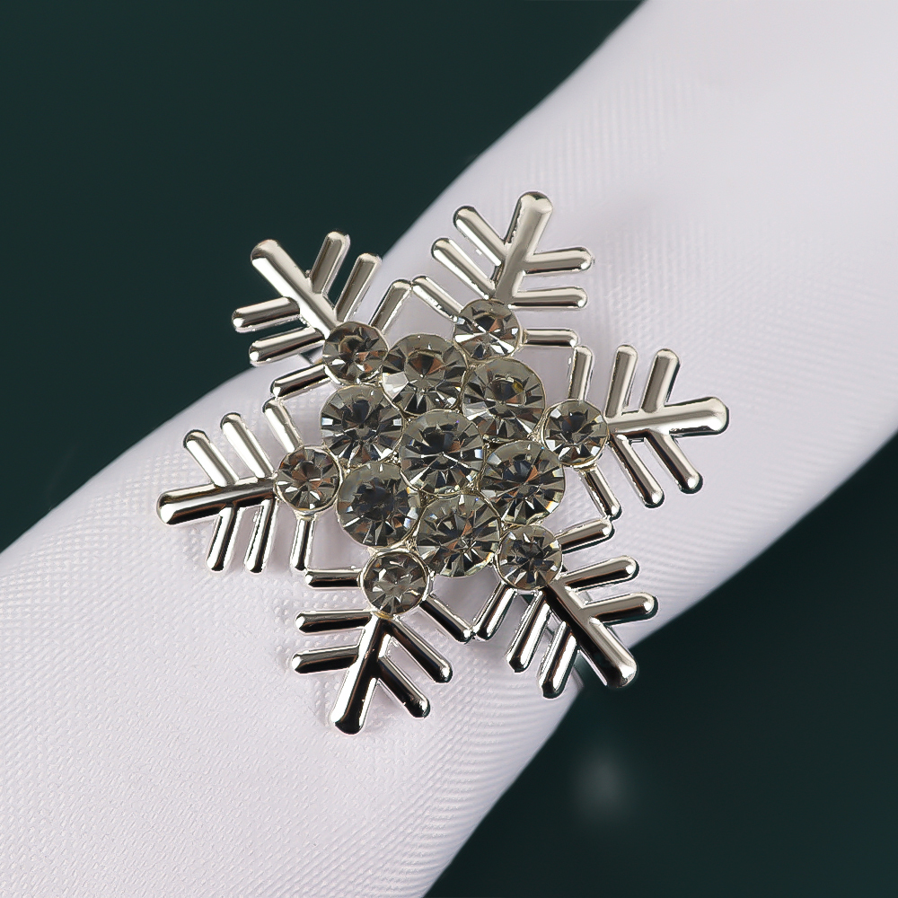 Silver Snowflake Rhinestone Napkin Ring