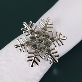 Silver Snowflake Rhinestone Napkin Ring