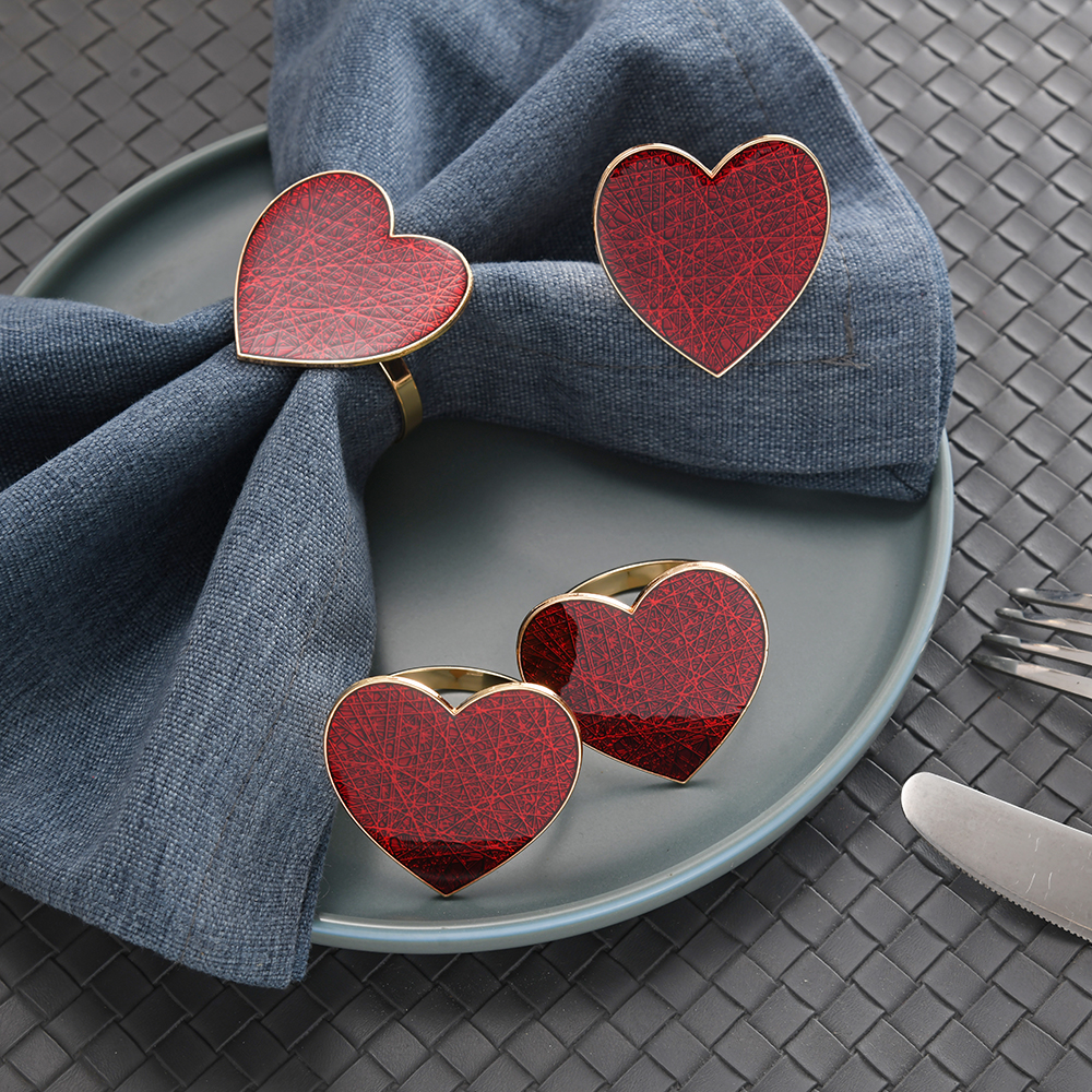 Creative Red Heart Shape Napkin Ring