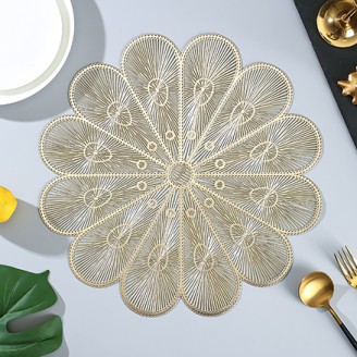 Gold PVC Flower Placemat
