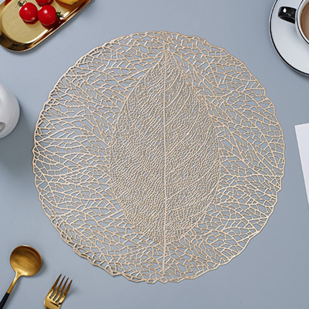 Chic Leaf Round Placemat for Table Decor