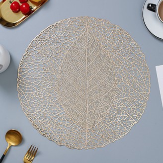 Chic Leaf Round Placemat for Table Decor