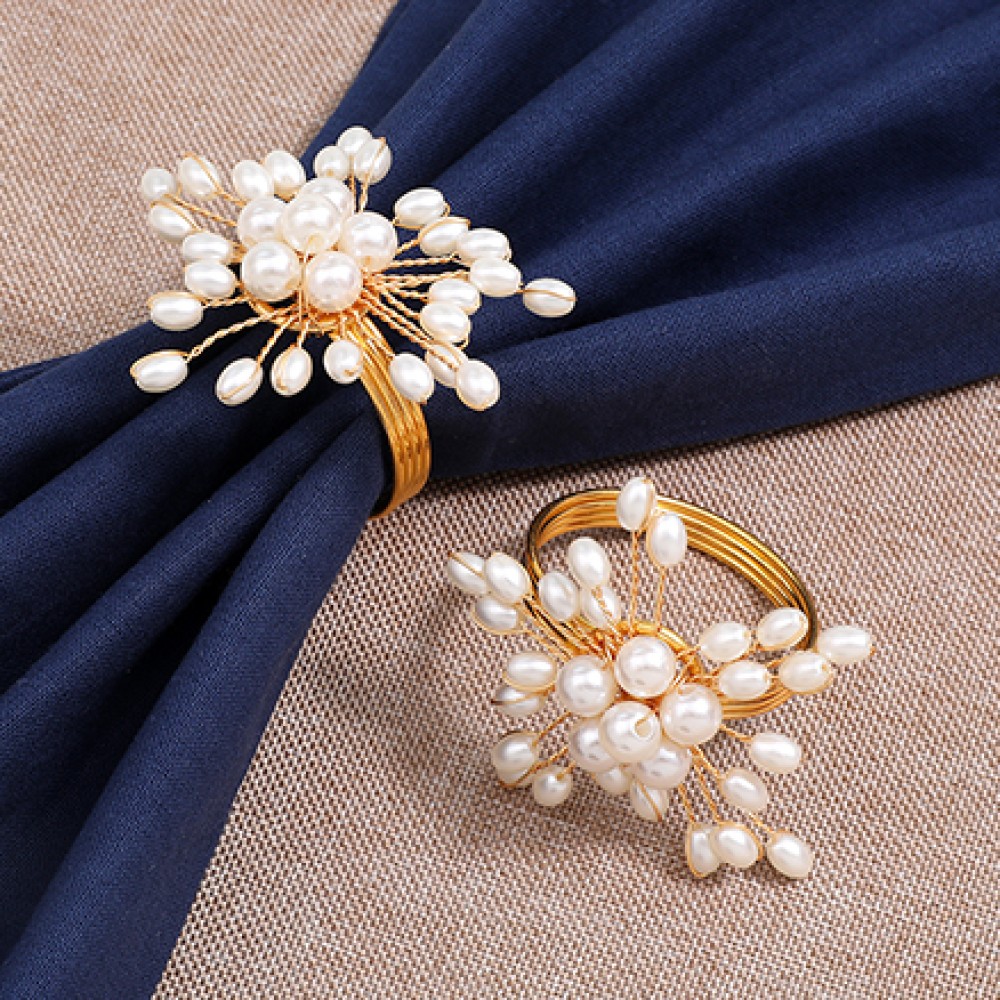 Cute Beads Flower Napkin Ring