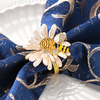Vivid Bee and Flower Napkin Ring