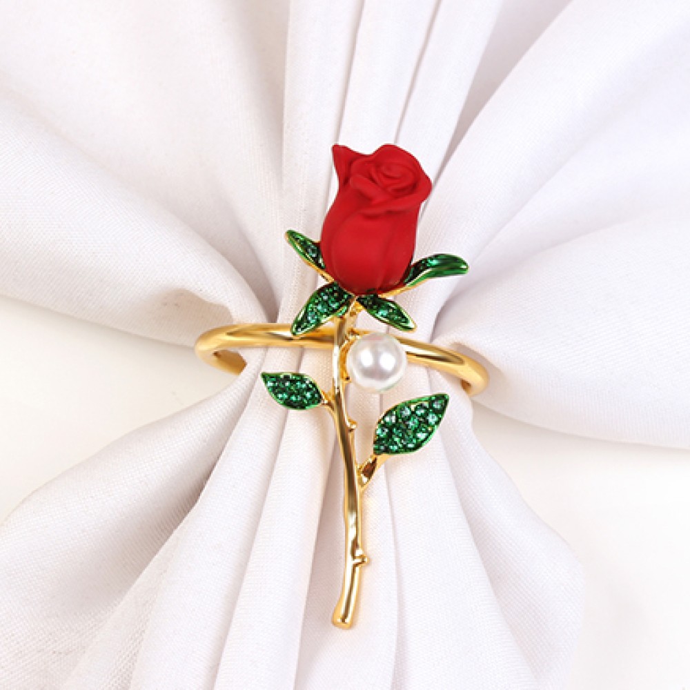 Elegant Rose Napkin Ring For Wedding