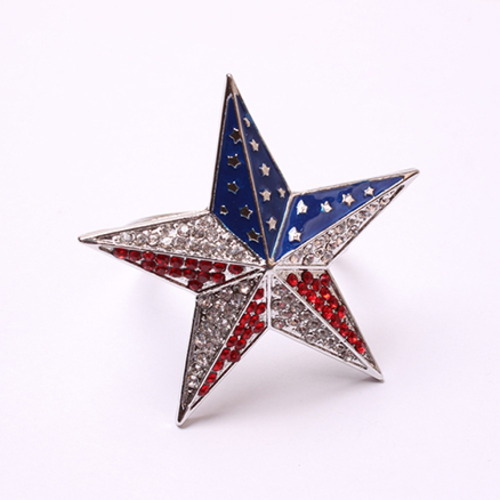 Creative Rhinestones Five-Pointed Star Napkin Ring 