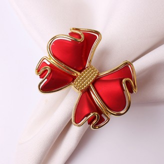 Lovely Red Metal Bownot Napkin Ring