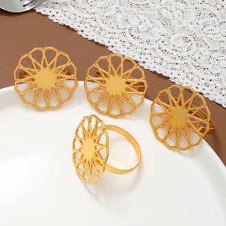 Gold Iron Flower Napkin Ring