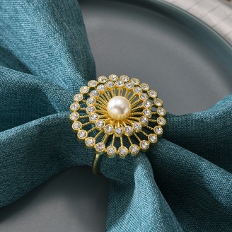 Rhinestone Napkin Ring Gold Napkin Rings Buckles for Table Decorations